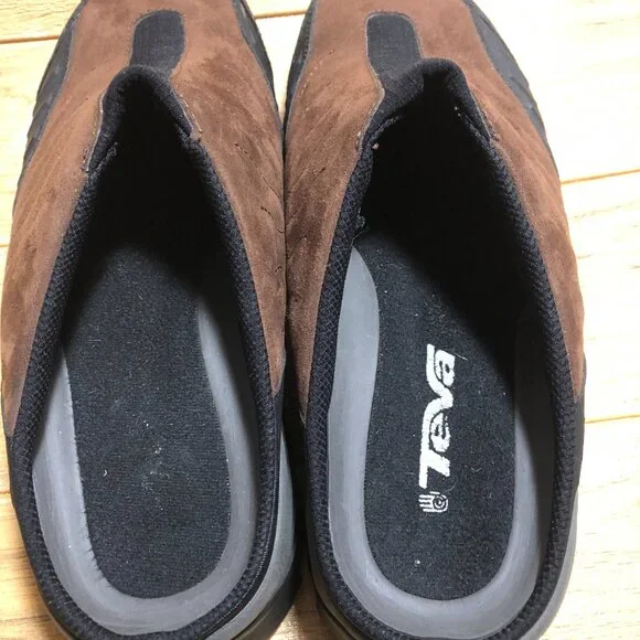 Teva men brown and black leather clogs, round toe, size 10.5 TEVA Women main image 4